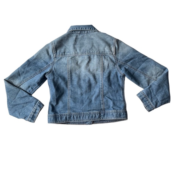 Gap Kids Girls Jean Denim Jacket Lg 10 Faded - Picture 3 of 3